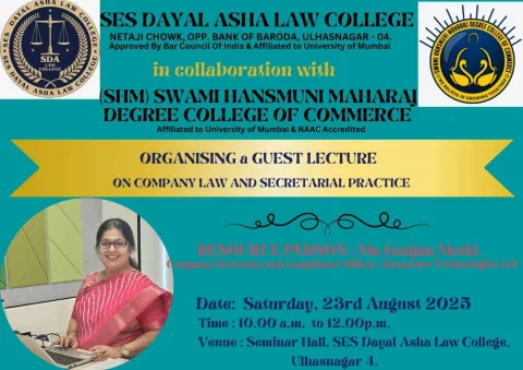 Guest lecture: Company Law and Secretarial Practice
