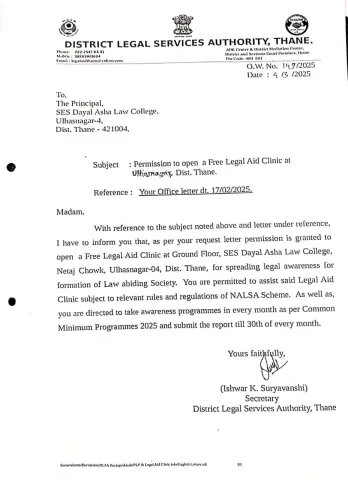 Legal Aid Clinic, SES Dayal Asha Law College
