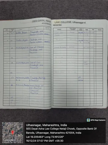 Library, SES Dayal Asha Law College